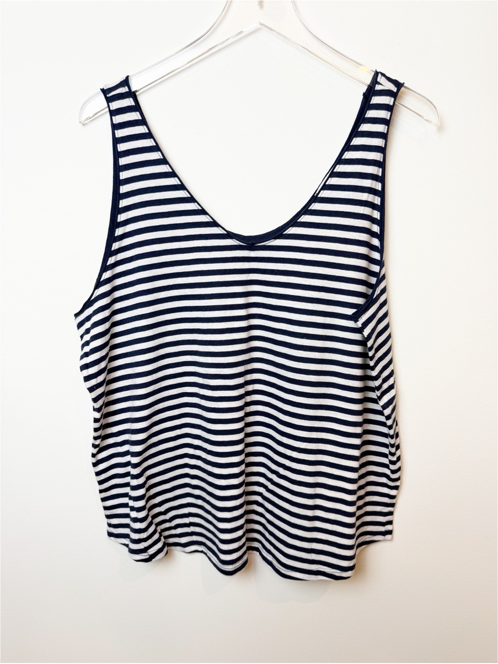 Mango | Organic Cotton Navy Blue + White Classic Striped Tank Top NWT